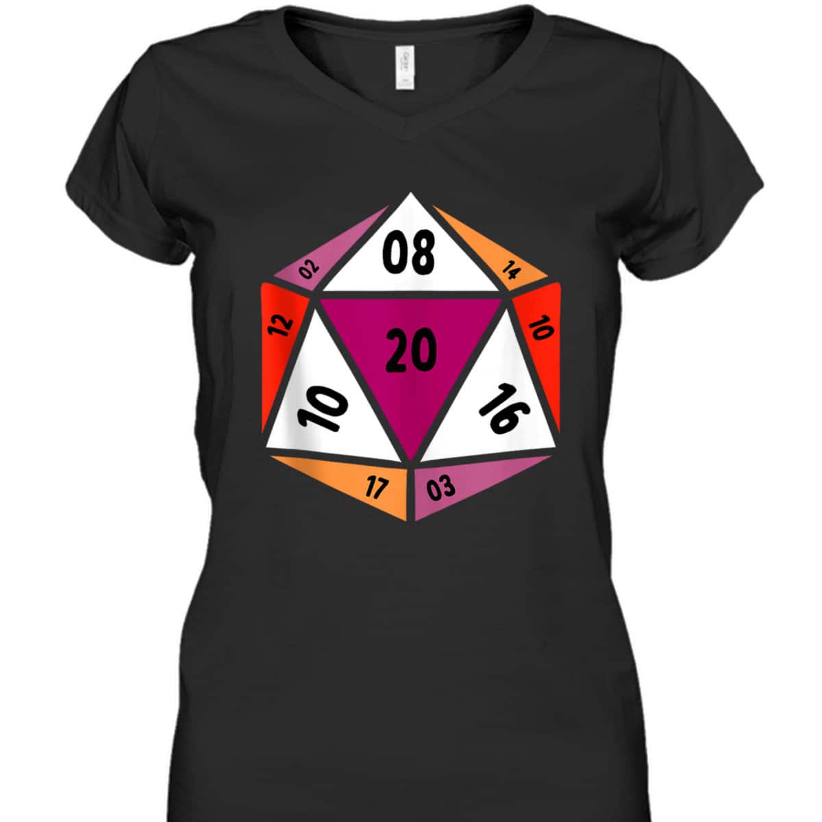 Lesbian Pride D20 Dice Gay Woman LGBTQ Ally Gender Equality T-Shirt