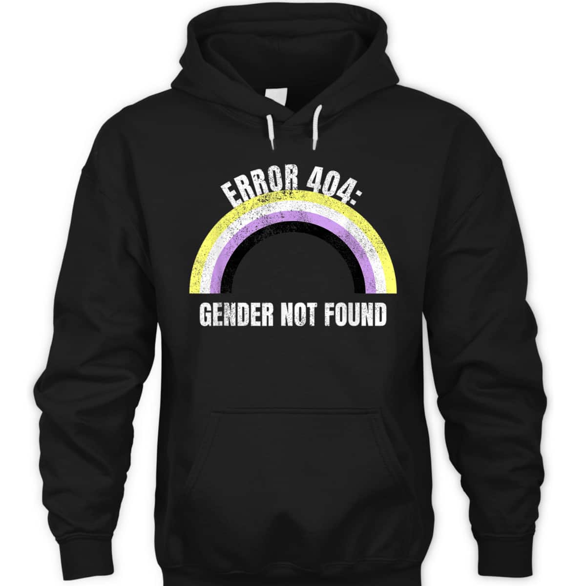 Error 404 Gender Not Found Nonbinary Flag Non Binary Pride T-Shirt