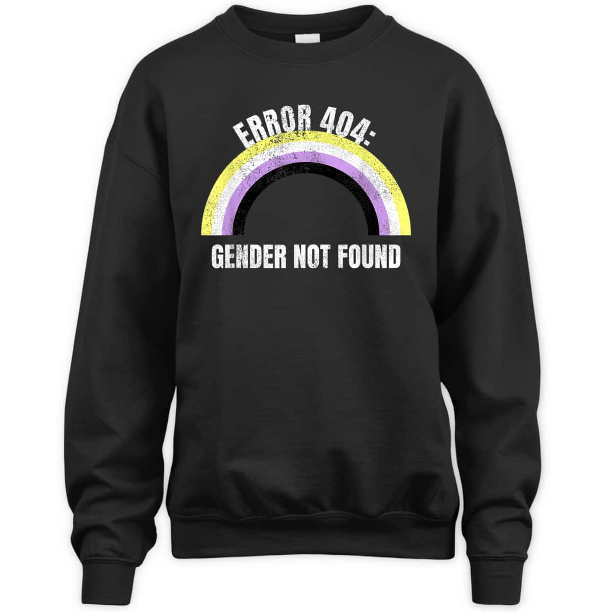 Error 404 Gender Not Found Nonbinary Flag Non Binary Pride T-Shirt