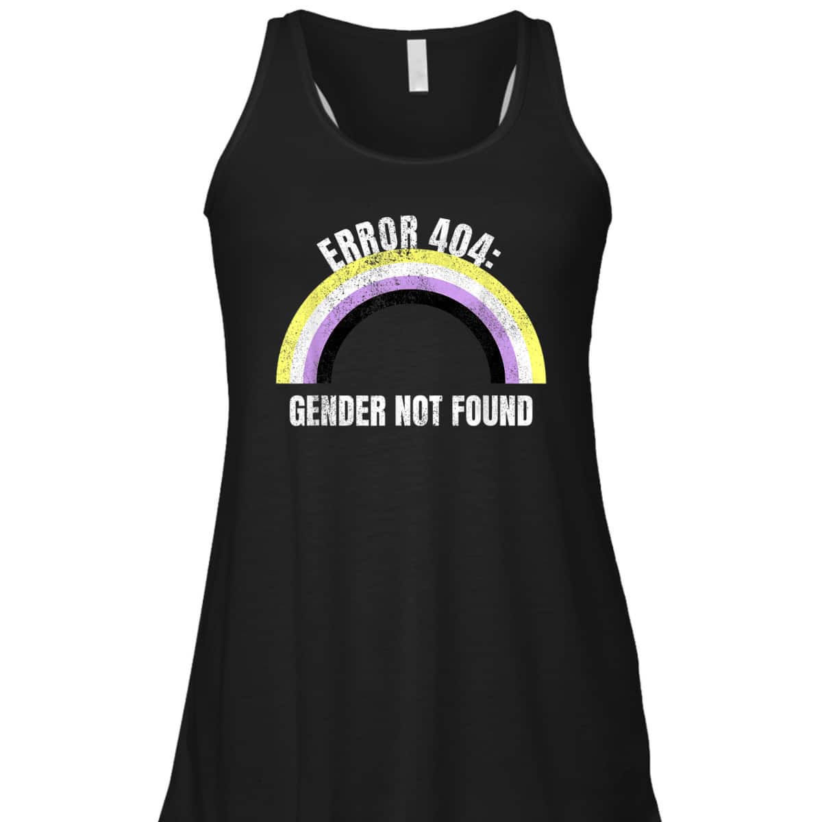 Error 404 Gender Not Found Nonbinary Flag Non Binary Pride T-Shirt