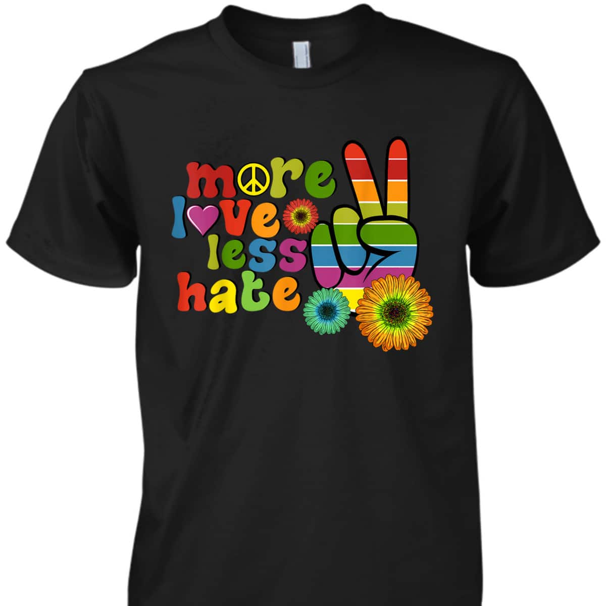 Peace Hand Sign Rainbow Love LGBTQ Lesbian Gay Pride Month T-Shirt Peace Hand Sign Rainbow Love LGBTQ Lesbian Gay Pride Month T-Shirt
