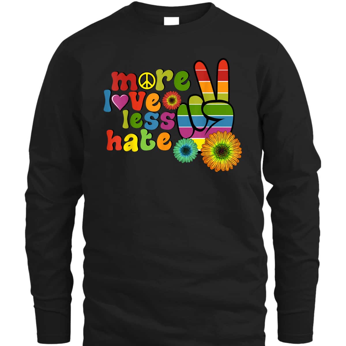 Peace Hand Sign Rainbow Love LGBTQ Lesbian Gay Pride Month T-Shirt Peace Hand Sign Rainbow Love LGBTQ Lesbian Gay Pride Month T-Shirt