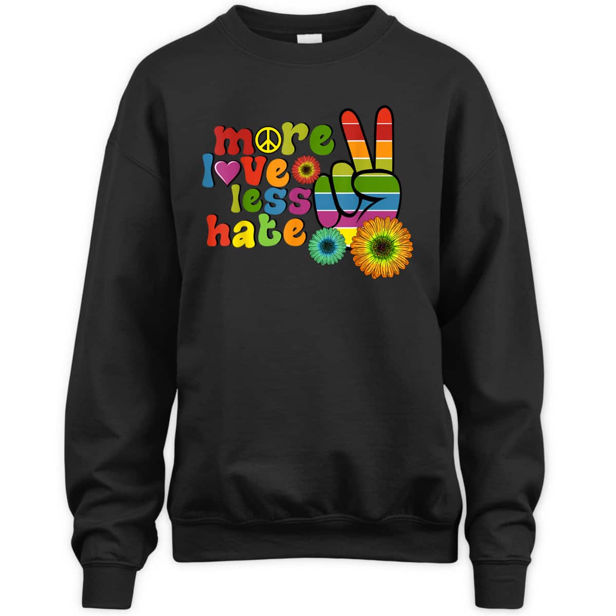 Peace Hand Sign Rainbow Love LGBTQ Lesbian Gay Pride Month T-Shirt