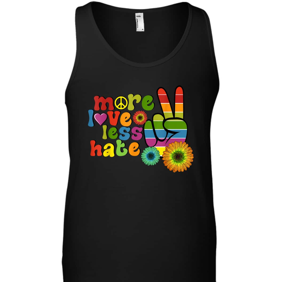Peace Hand Sign Rainbow Love LGBTQ Lesbian Gay Pride Month T-Shirt