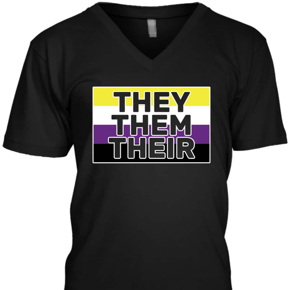 They Them Their Non-Binary Flag Pronouns - Genderfluid T-Shirt
