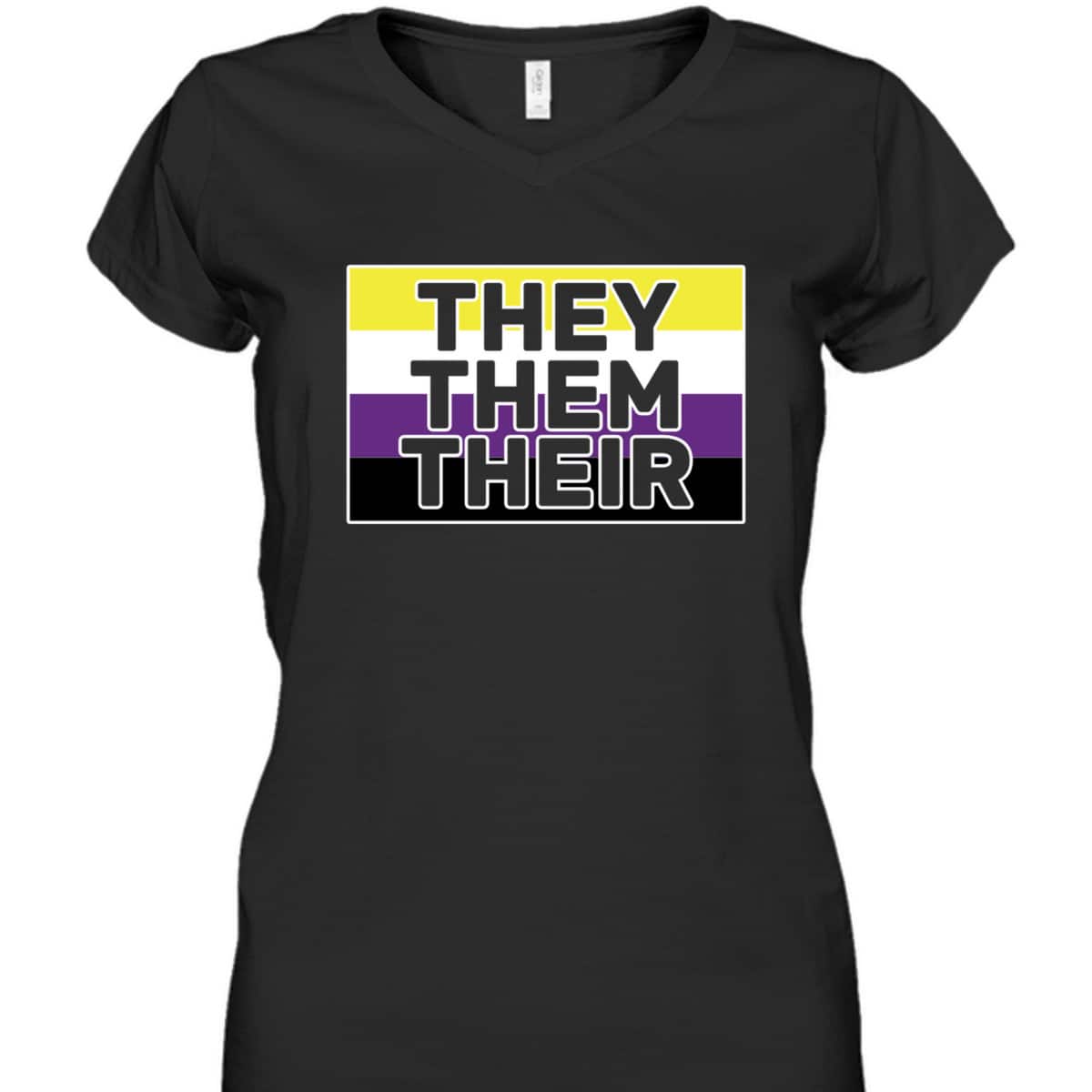They Them Their Non-Binary Flag Pronouns - Genderfluid T-Shirt They Them Their Non-Binary Flag Pronouns - Genderfluid T-Shirt