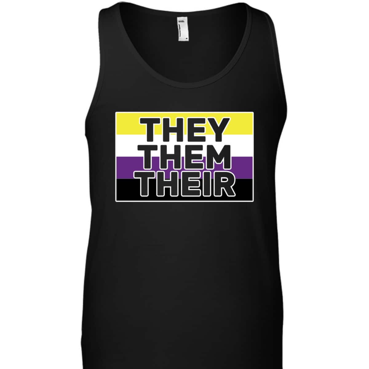 They Them Their Non-Binary Flag Pronouns - Genderfluid T-Shirt