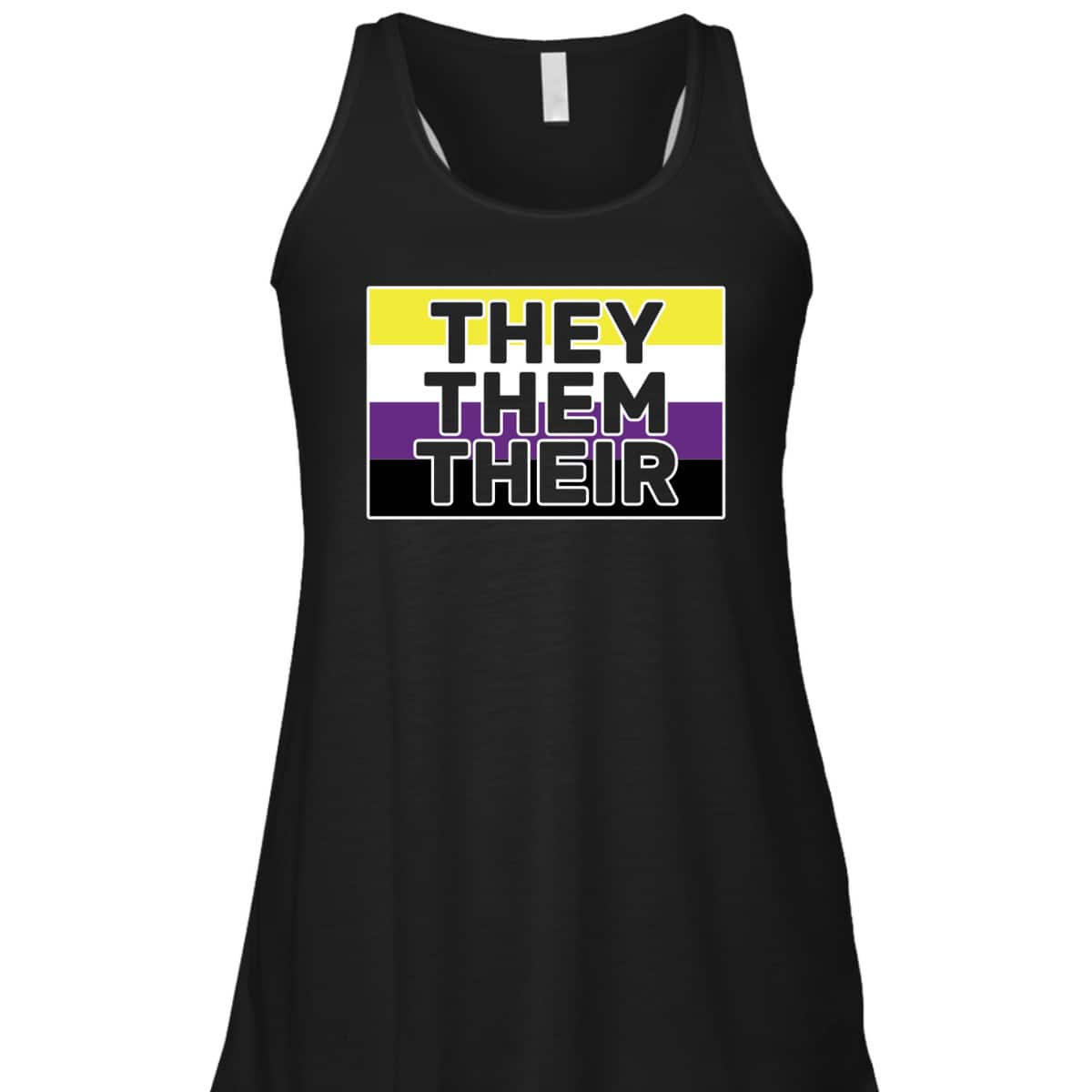 They Them Their Non-Binary Flag Pronouns - Genderfluid T-Shirt