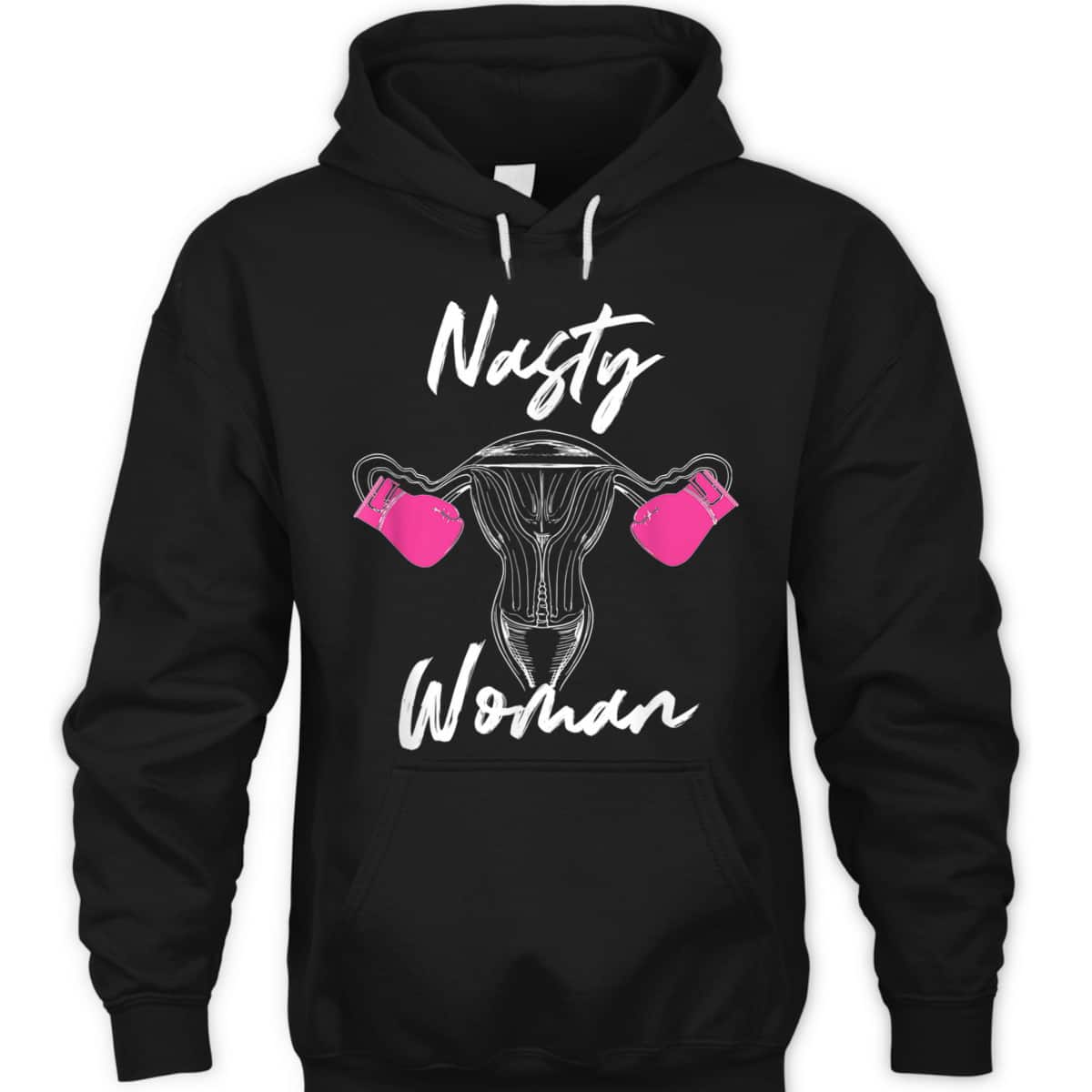 Feminist Nasty Woman Uterus Boxing Gloves T-Shirt