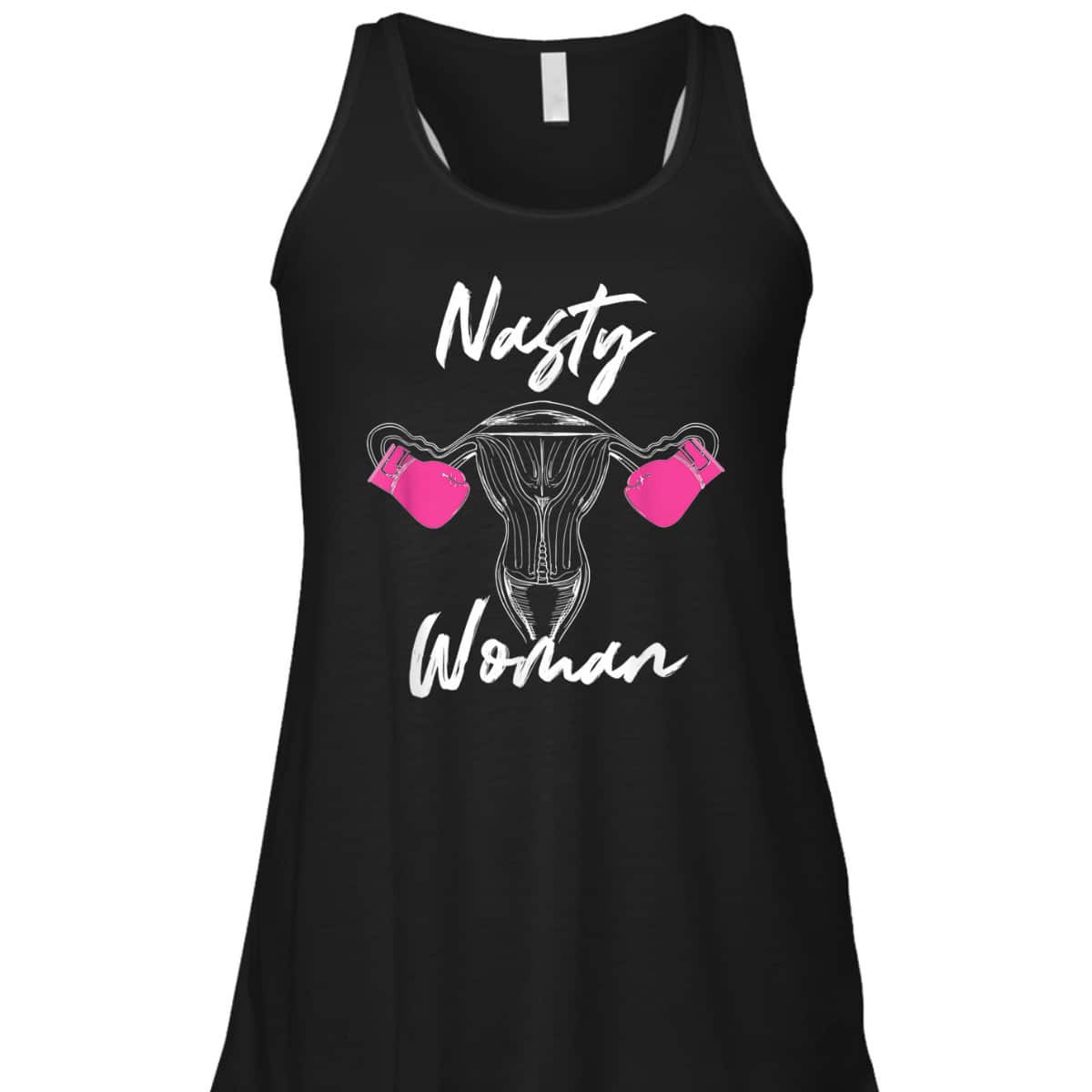 Feminist Nasty Woman Uterus Boxing Gloves T-Shirt