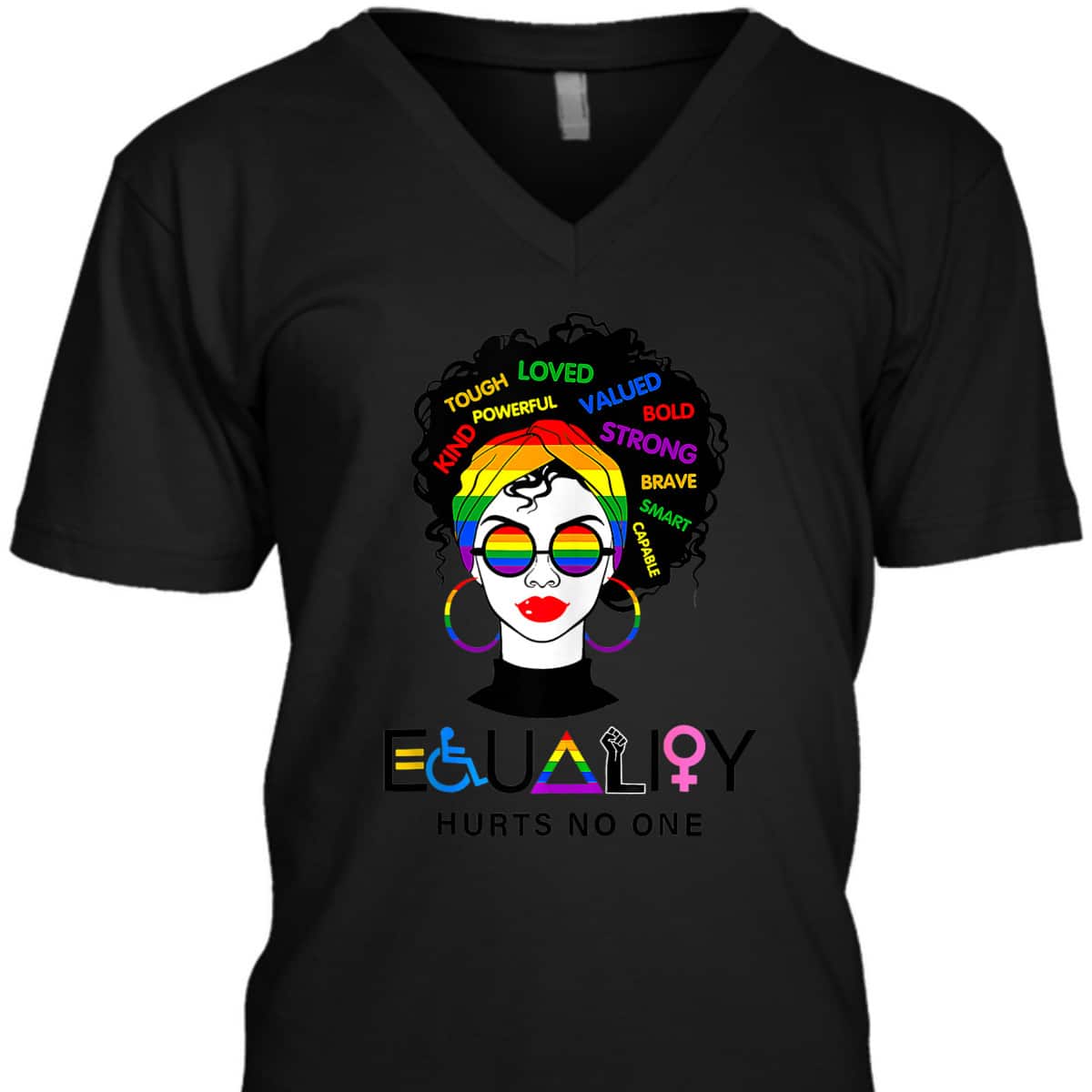 Equality Hurts No One Rainbow Sunglasses LGBT LGBTQ Pride T-Shirt