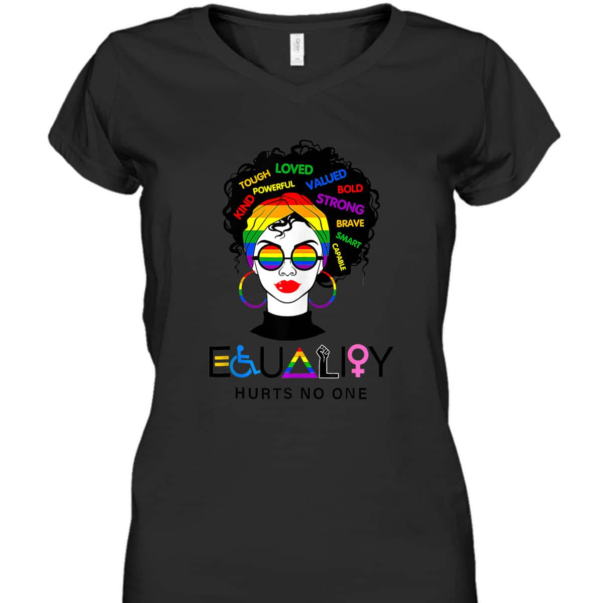 Equality Hurts No One Rainbow Sunglasses LGBT LGBTQ Pride T-Shirt