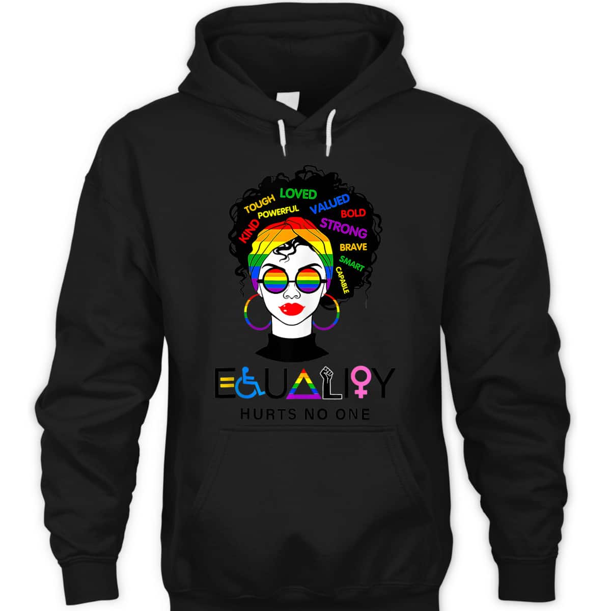 Equality Hurts No One Rainbow Sunglasses LGBT LGBTQ Pride T-Shirt