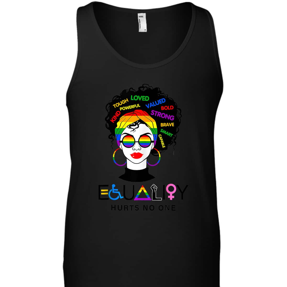 Equality Hurts No One Rainbow Sunglasses LGBT LGBTQ Pride T-Shirt