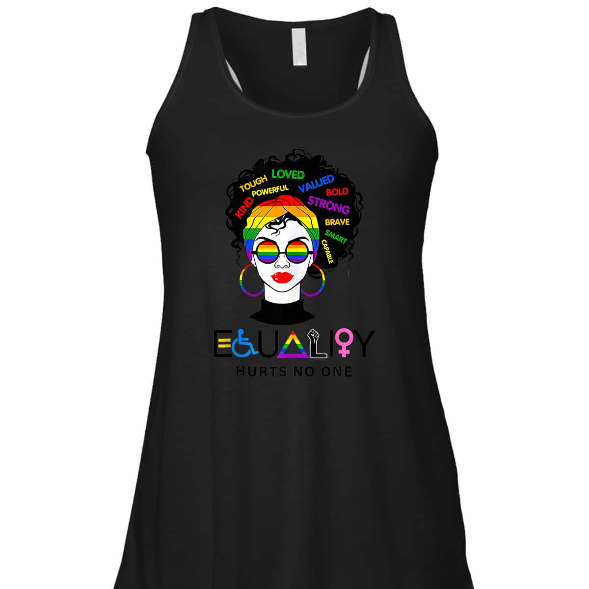 Equality Hurts No One Rainbow Sunglasses LGBT LGBTQ Pride T-Shirt