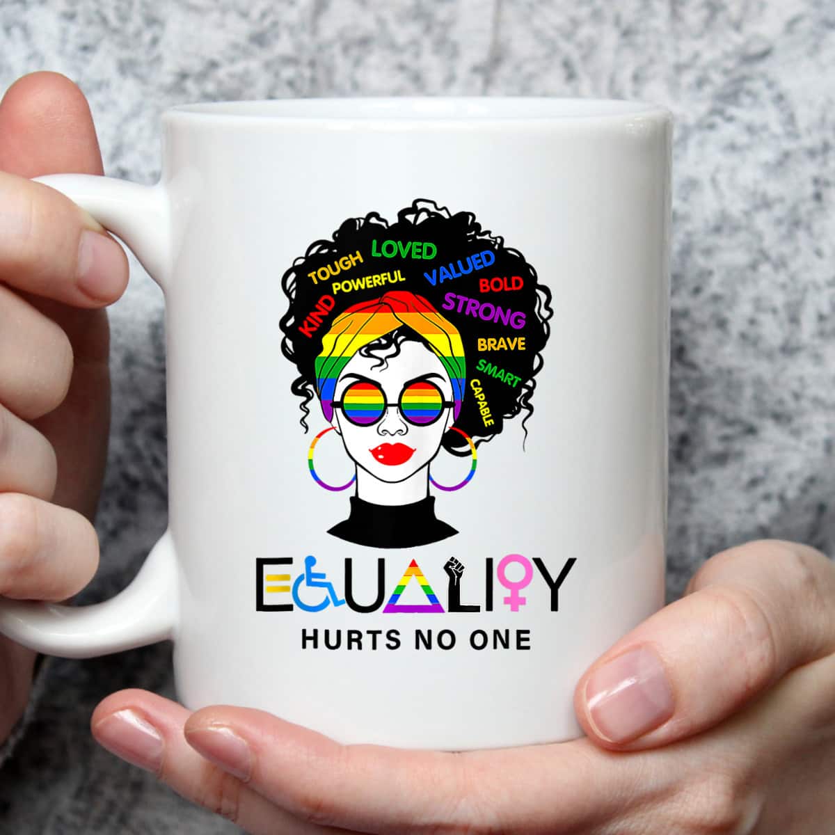 Equality Hurts No One Rainbow Sunglasses LGBT LGBTQ Pride T-Shirt