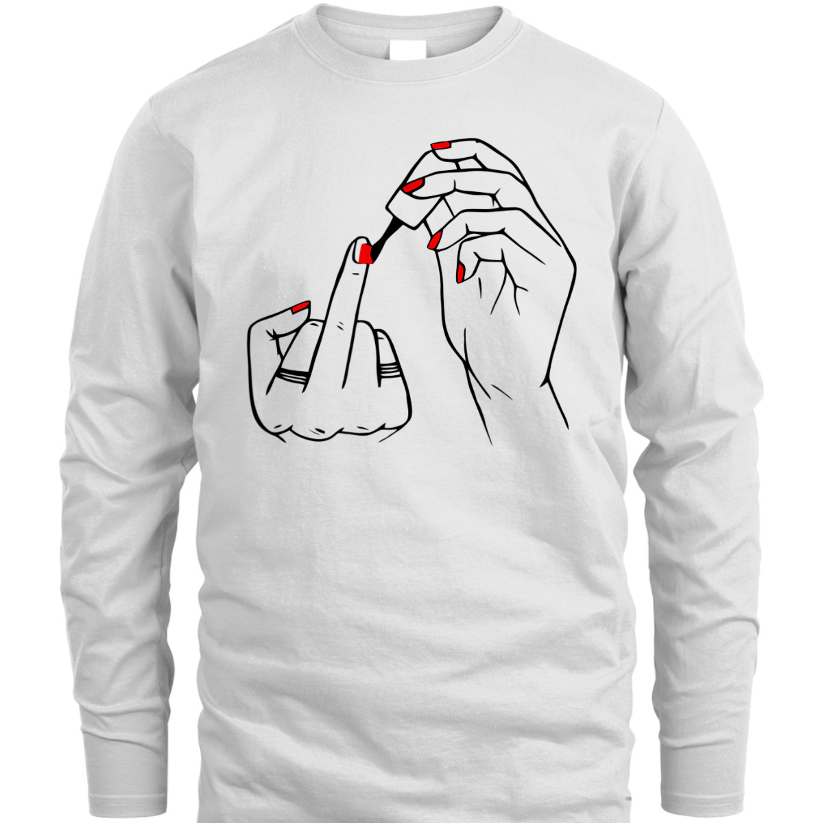 Women Hand Red Nail Polish Equality Equal Rights Feminism T-Shirt
