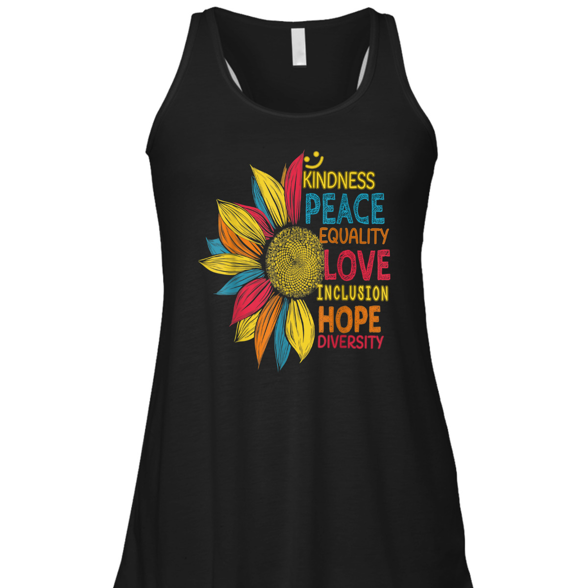 Peace Love Inclusion Equality Diversity Colorful Sunflower T-Shirt Peace Love Inclusion Equality Diversity Colorful Sunflower T-Shirt