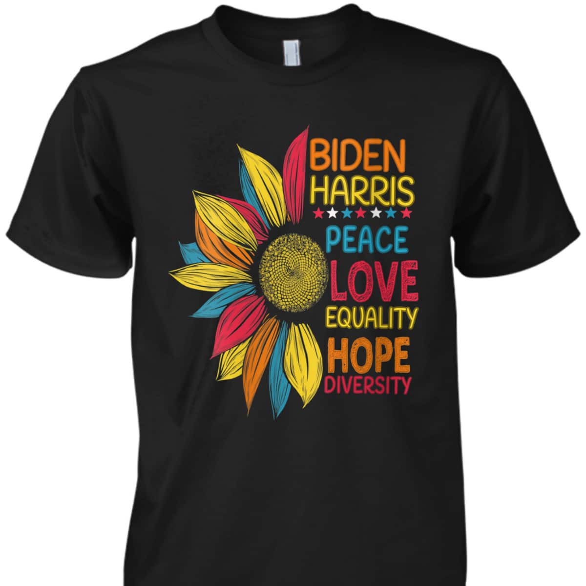Womens Biden Harris Peace Love Equality Hope Diversity T-Shirt