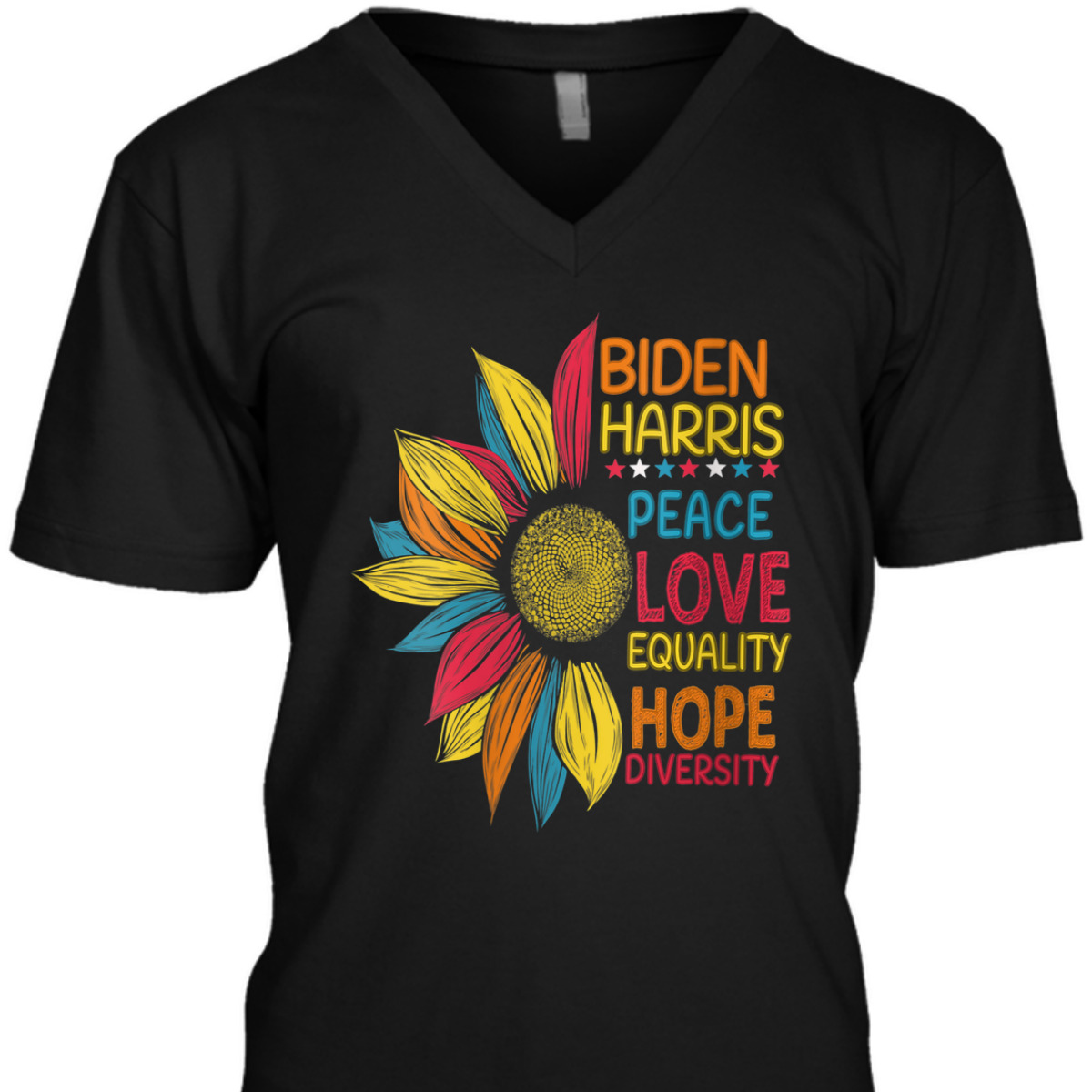 Womens Biden Harris Peace Love Equality Hope Diversity T-Shirt