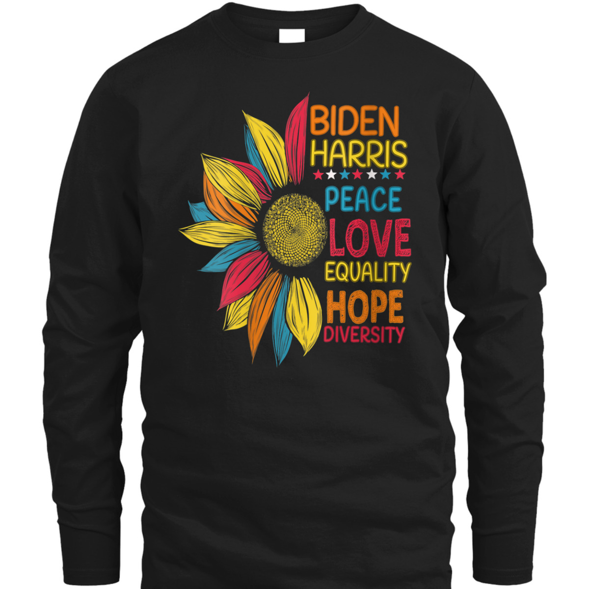 Womens Biden Harris Peace Love Equality Hope Diversity T-Shirt