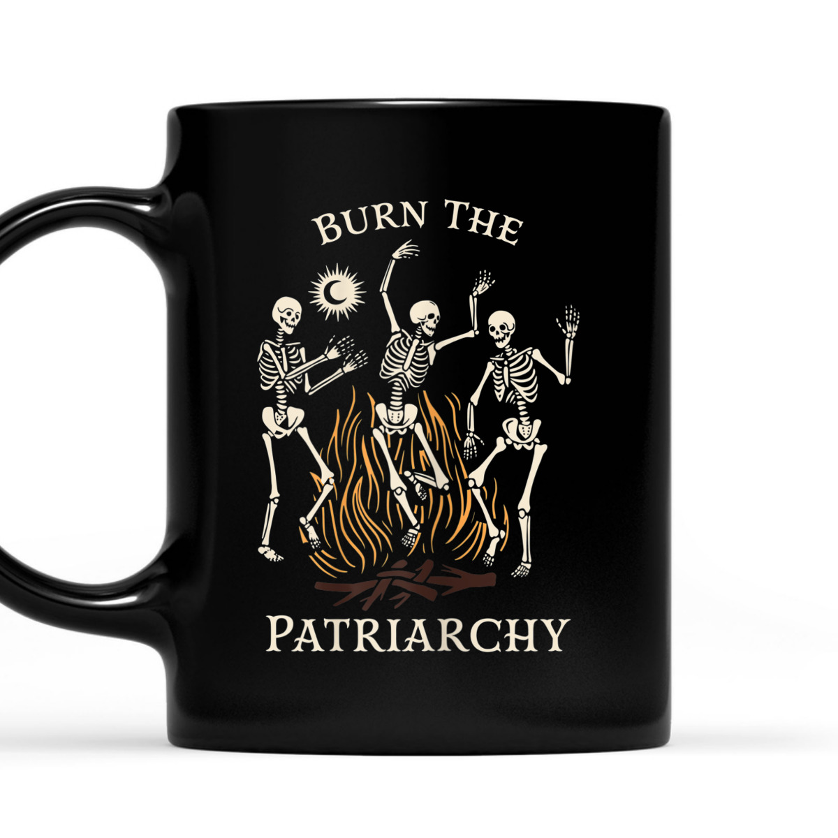 Womens Burn The Patriarchy Funny Rights Skeleton Feminist T-Shirt