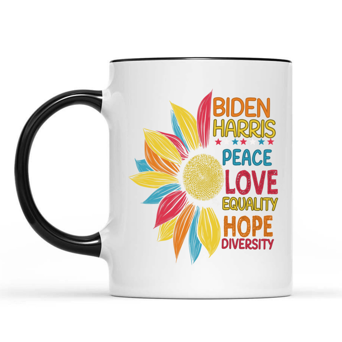 Biden Harris Peace Love Equality Hope Diversity T-Shirt Biden Harris Peace Love Equality Hope Diversity T-Shirt