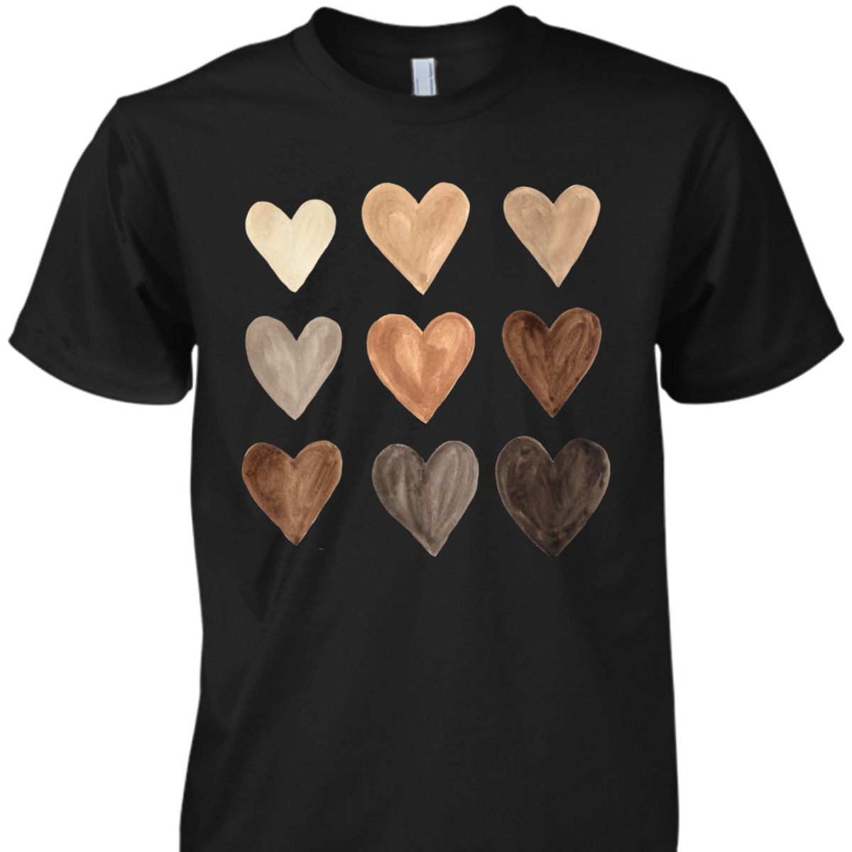 Womens Melanin Hearts Social Justice Equality Unity Protest T-Shirt