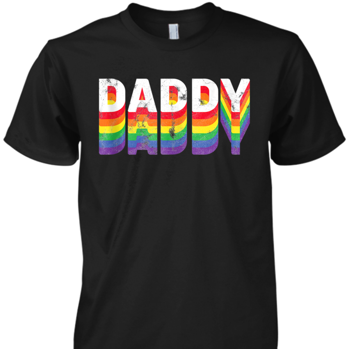 Daddy Gay Pride Retro Dad LGBT Rainbow Parade Equality Men T-Shirt