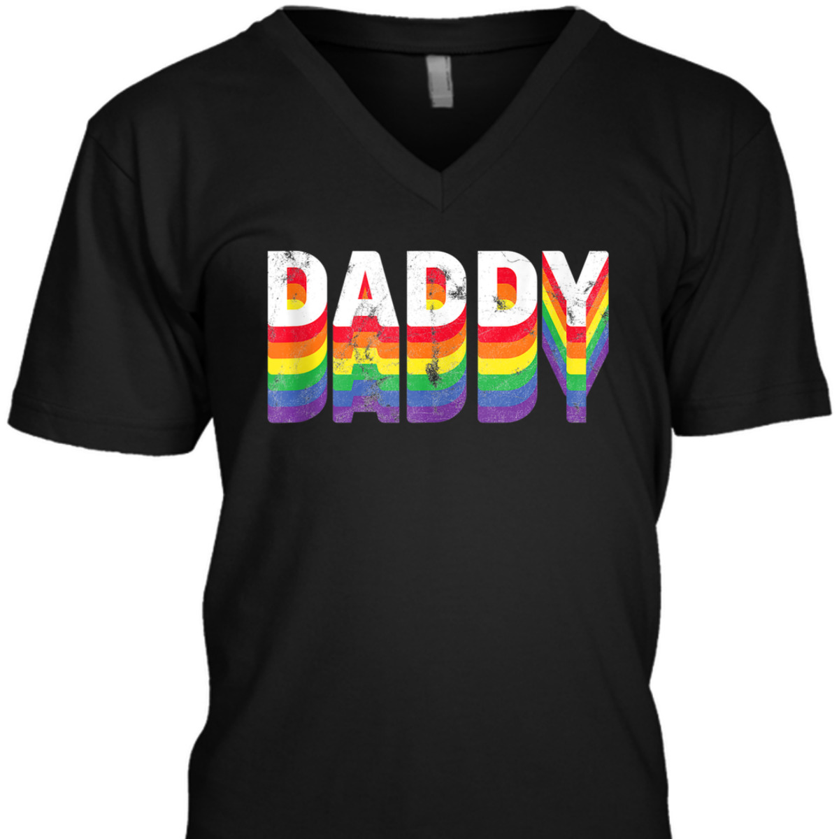 Daddy Gay Pride Retro Dad LGBT Rainbow Parade Equality Men T-Shirt