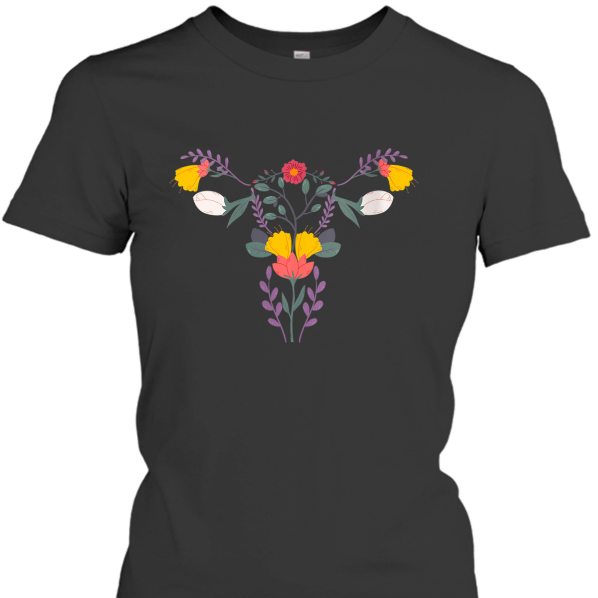 Womens Floral Ovary Uterus Flower Vagina Rights Feminist T-Shirt
