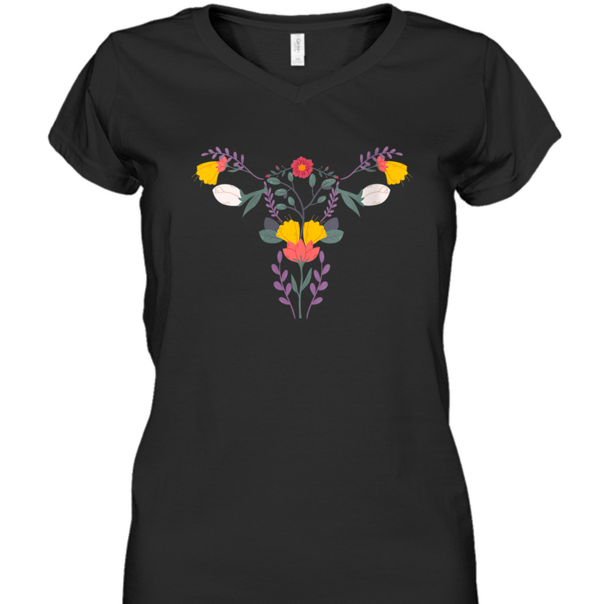 Womens Floral Ovary Uterus Flower Vagina Rights Feminist T-Shirt