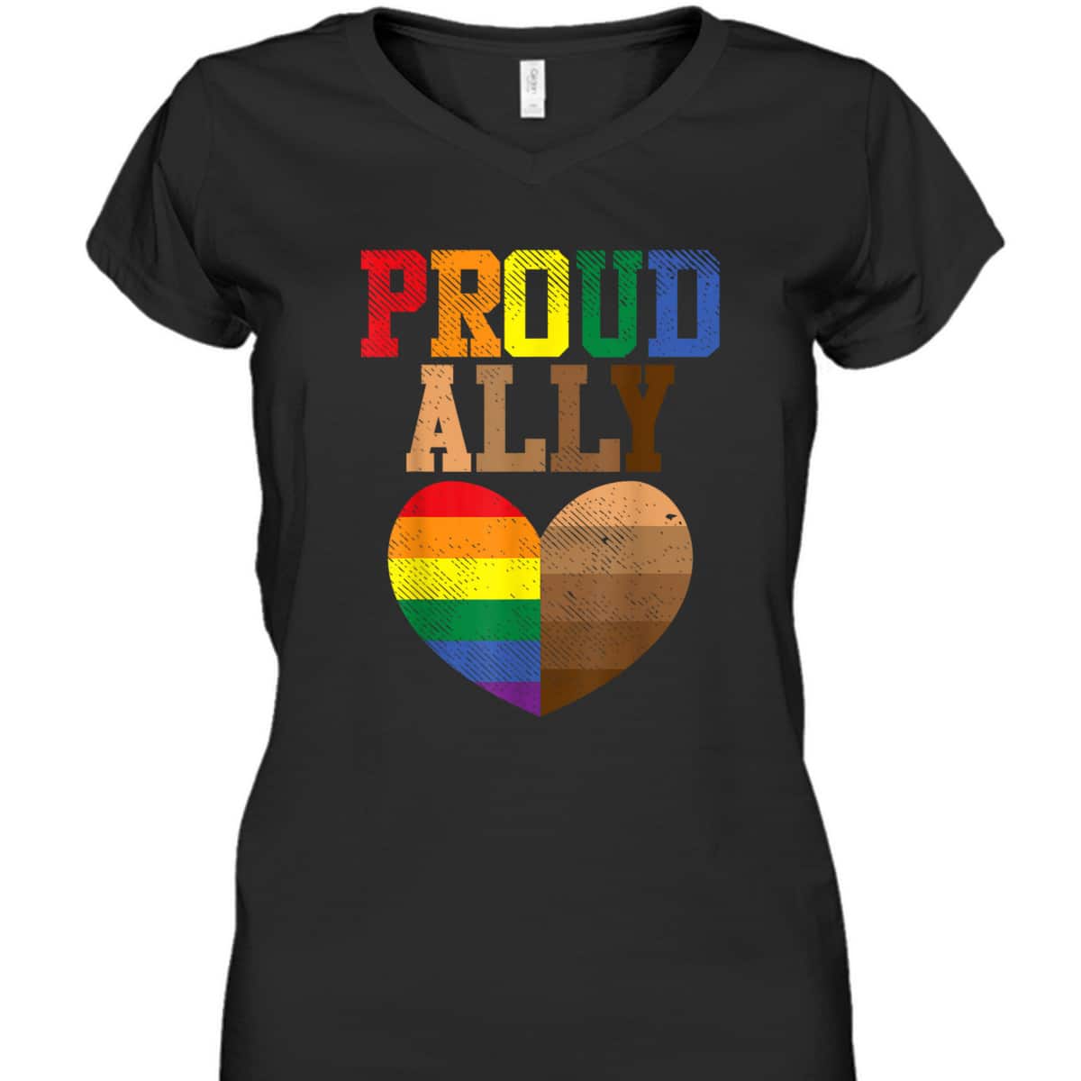 Proud Ally Rainbow Black Pride Heart Love Equality LGBT Gift T-Shirt Proud Ally Rainbow Black Pride Heart Love Equality LGBT Gift T-Shirt