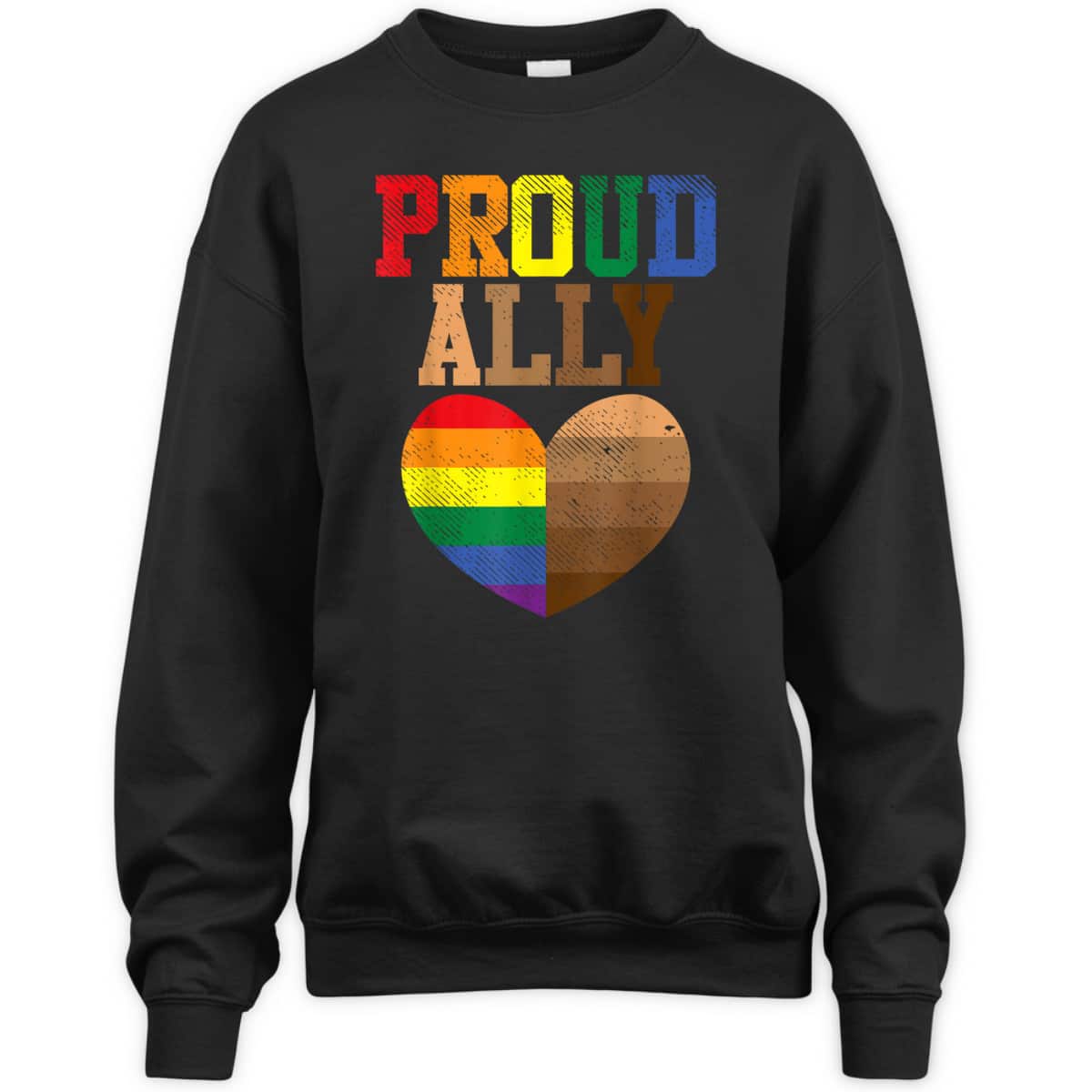 Proud Ally Rainbow Black Pride Heart Love Equality LGBT Gift T-Shirt Proud Ally Rainbow Black Pride Heart Love Equality LGBT Gift T-Shirt