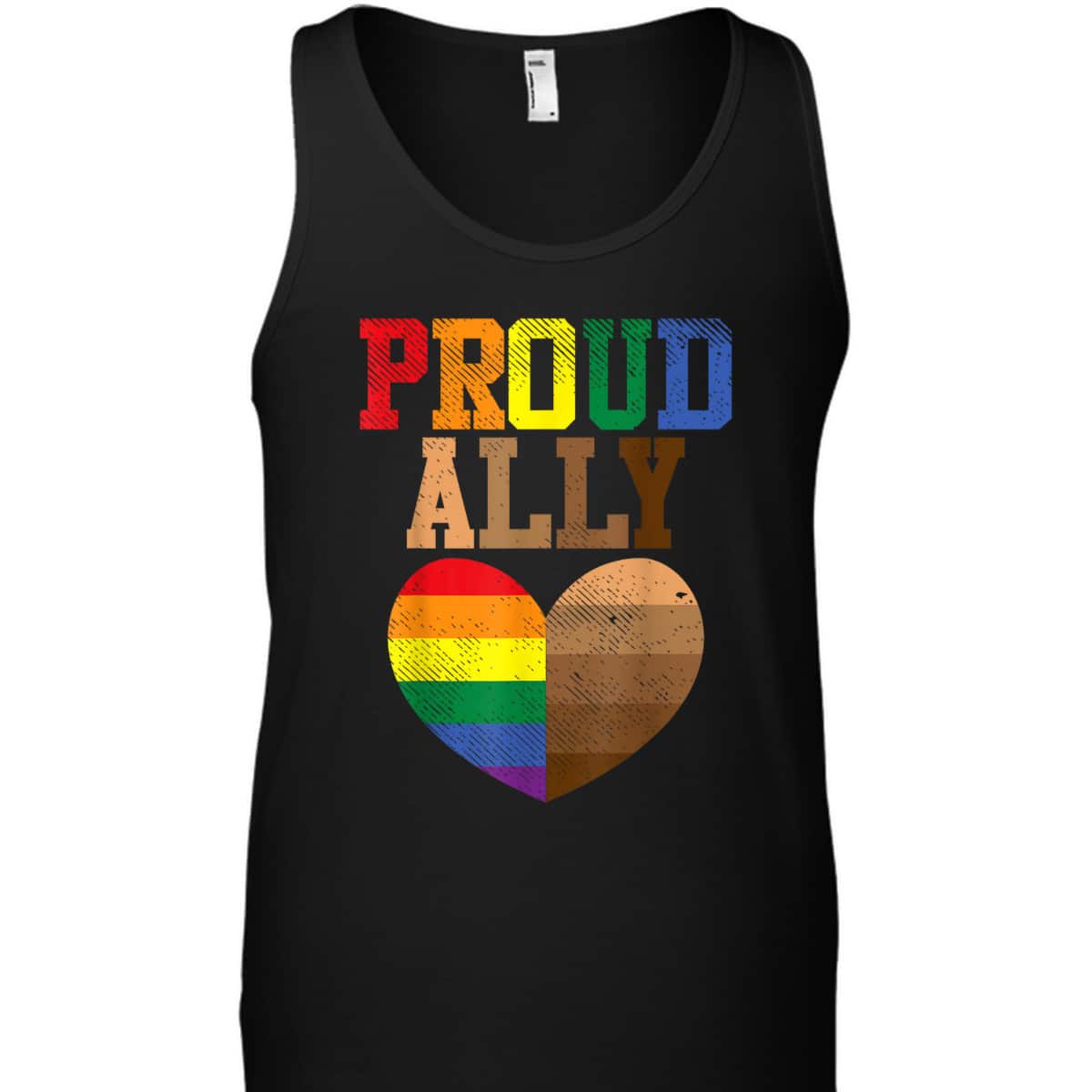 Proud Ally Rainbow Black Pride Heart Love Equality LGBT Gift T-Shirt Proud Ally Rainbow Black Pride Heart Love Equality LGBT Gift T-Shirt