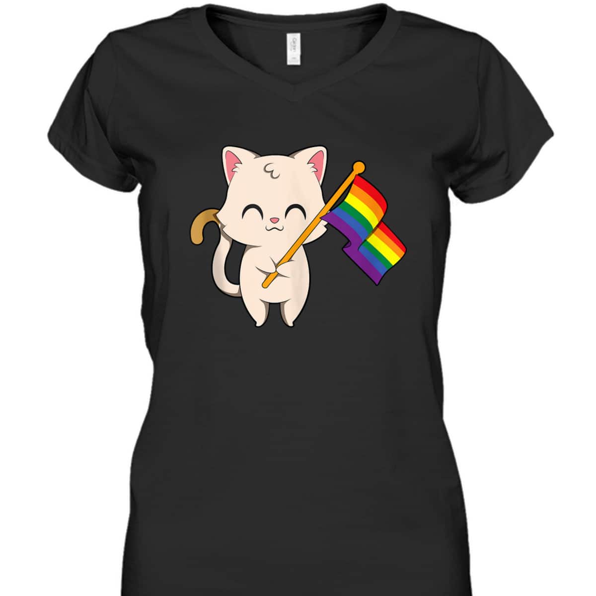 Cat Holding LGBT Flag Equality Pride T-Shirt Cat Holding LGBT Flag Equality Pride T-Shirt