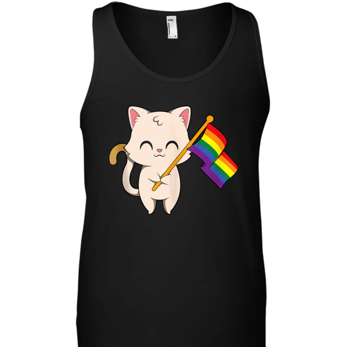 Cat Holding LGBT Flag Equality Pride T-Shirt
