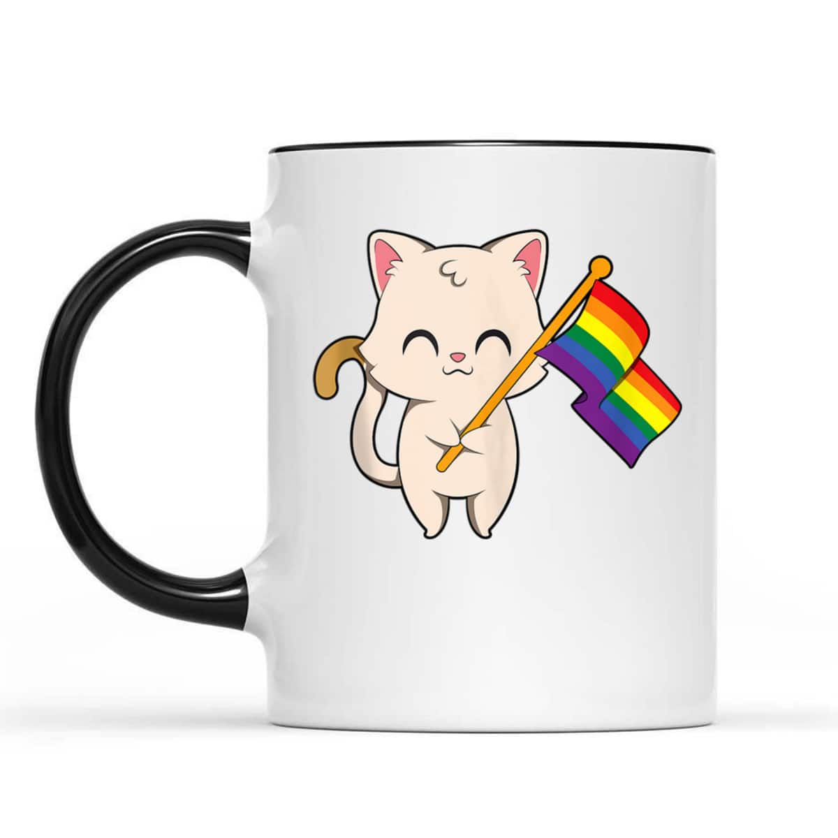 Cat Holding LGBT Flag Equality Pride T-Shirt Cat Holding LGBT Flag Equality Pride T-Shirt