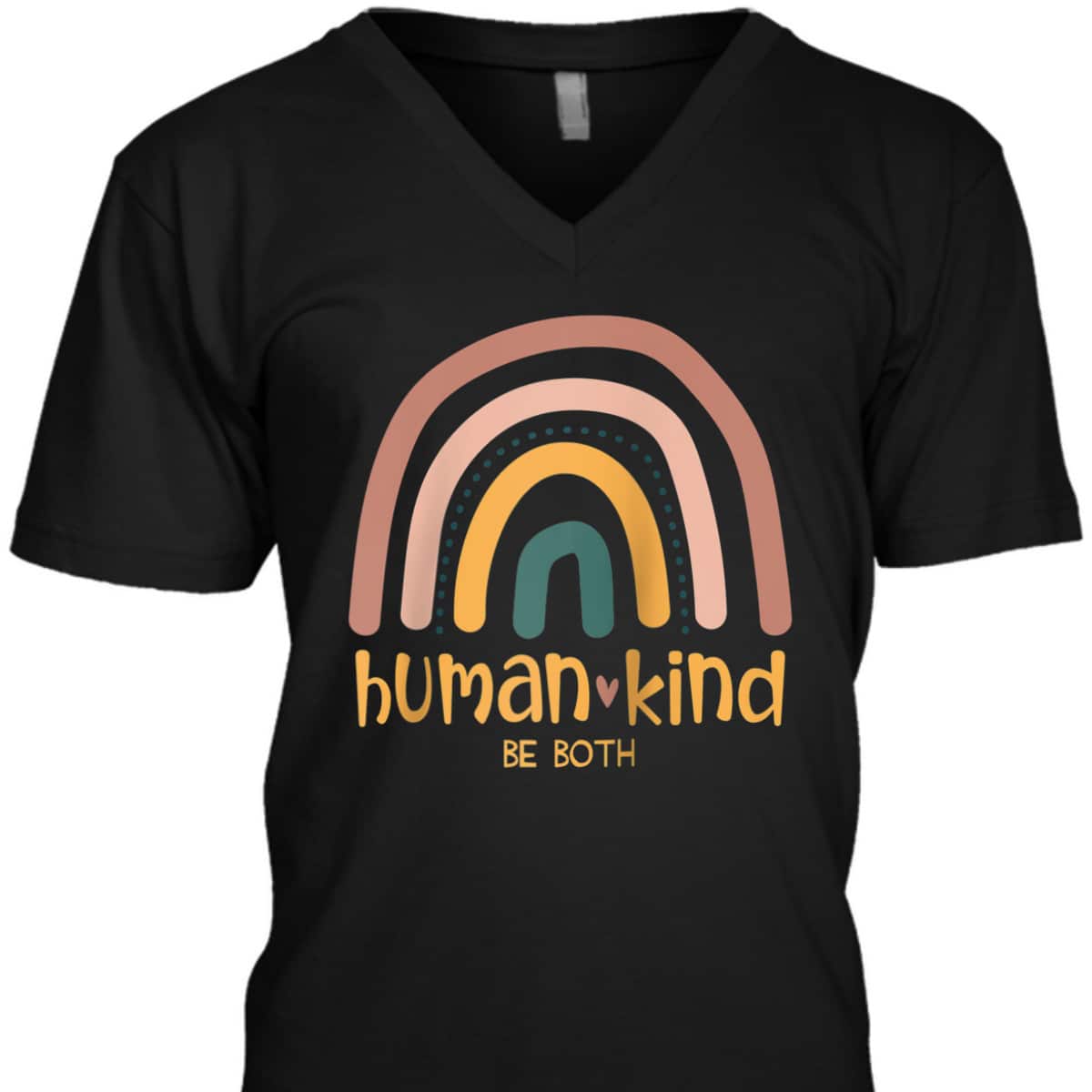 Human Kind Be Both Equality Kindness Humankind Retro Rainbow T-Shirt