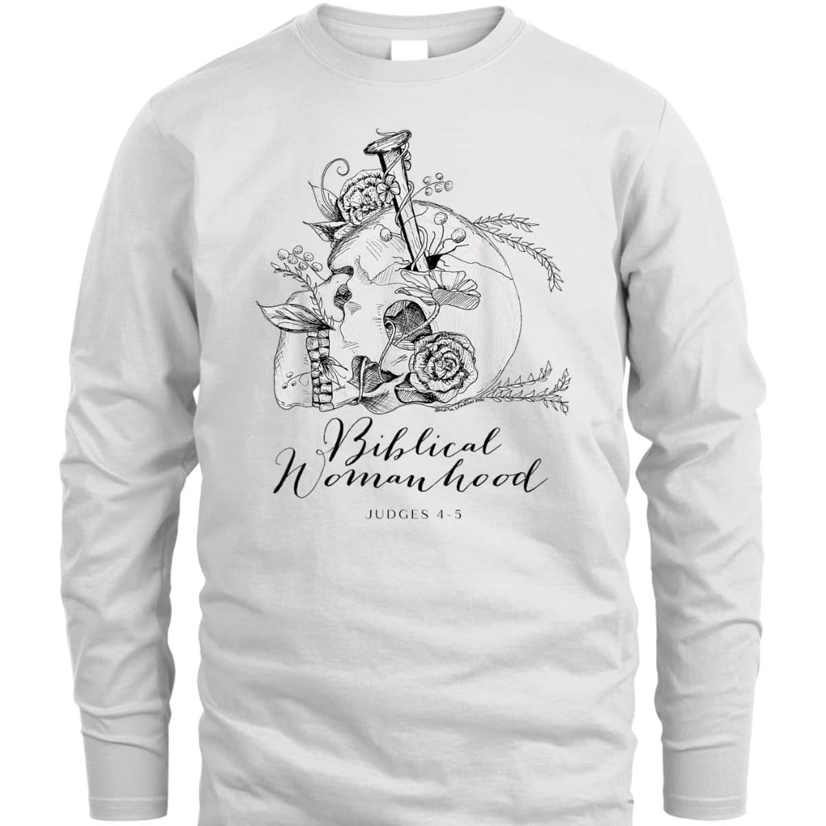 Biblical Womanhood Skull Floral Bible God Women Feminism T-Shirt