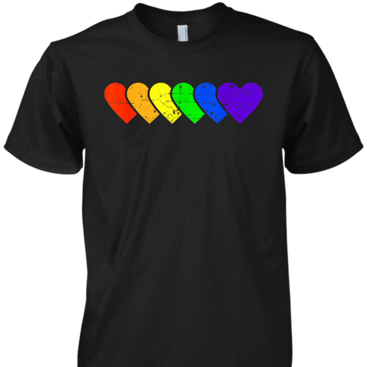 Gay Pride Rainbow Heart Lesbians Equality T-Shirt