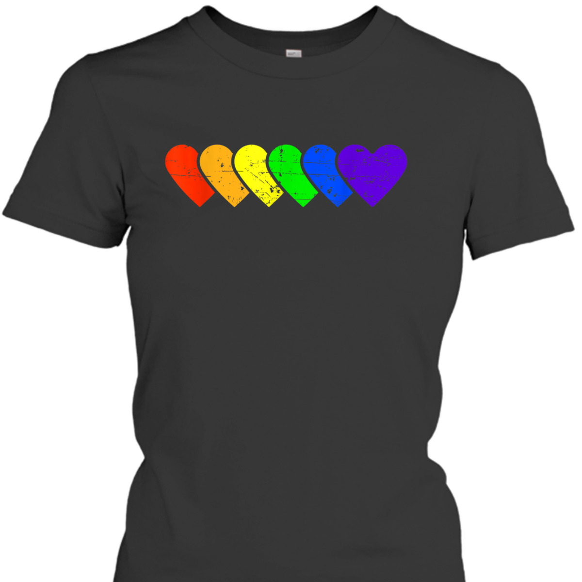 Gay Pride Rainbow Heart Lesbians Equality T-Shirt