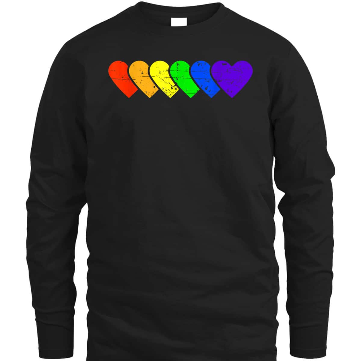 Gay Pride Rainbow Heart Lesbians Equality T-Shirt