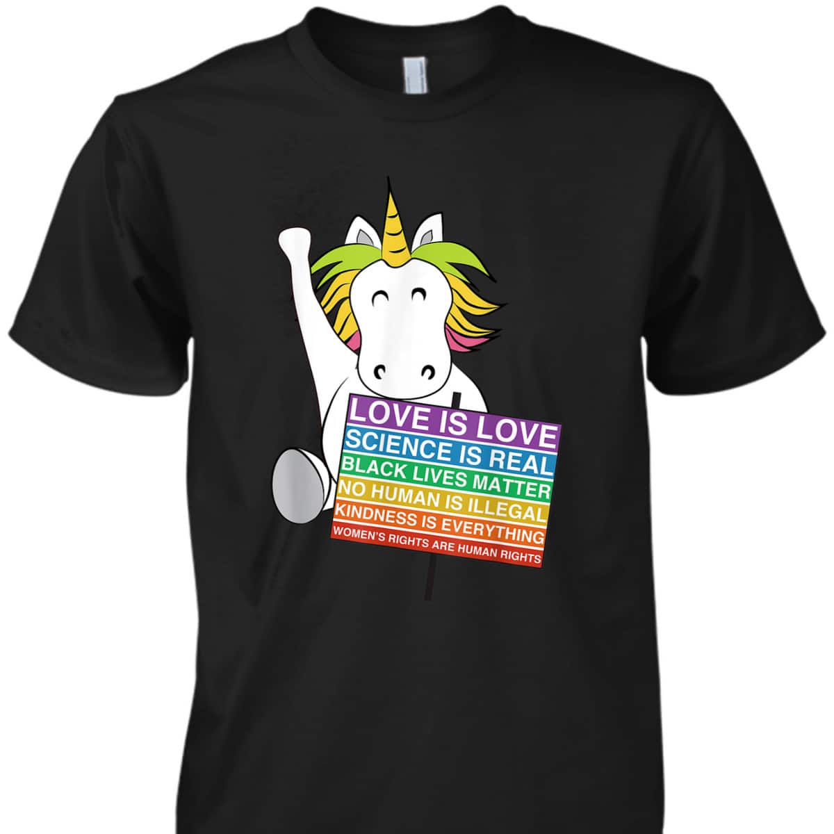 Human Rights Unicorn Equality Social Justice Womens T-Shirt