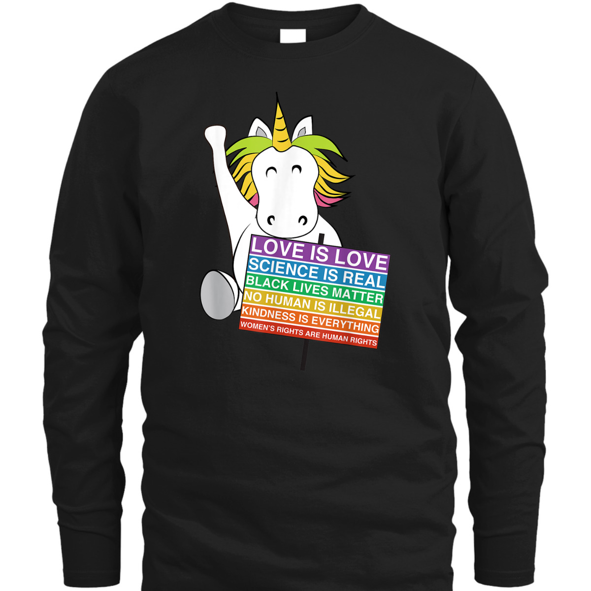 Human Rights Unicorn Equality Social Justice Womens T-Shirt