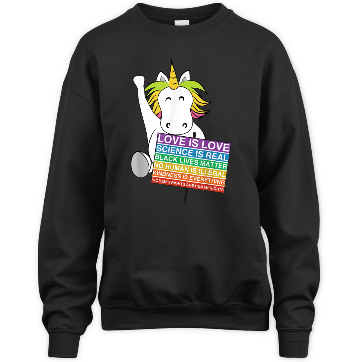 Human Rights Unicorn Equality Social Justice Womens T-Shirt