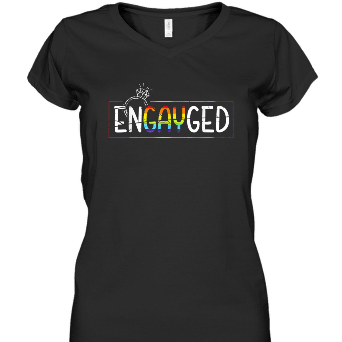 Gay Pride Month Rainbow Flag Equality Engayged LGBT T-Shirt Gay Pride Month Rainbow Flag Equality Engayged LGBT T-Shirt