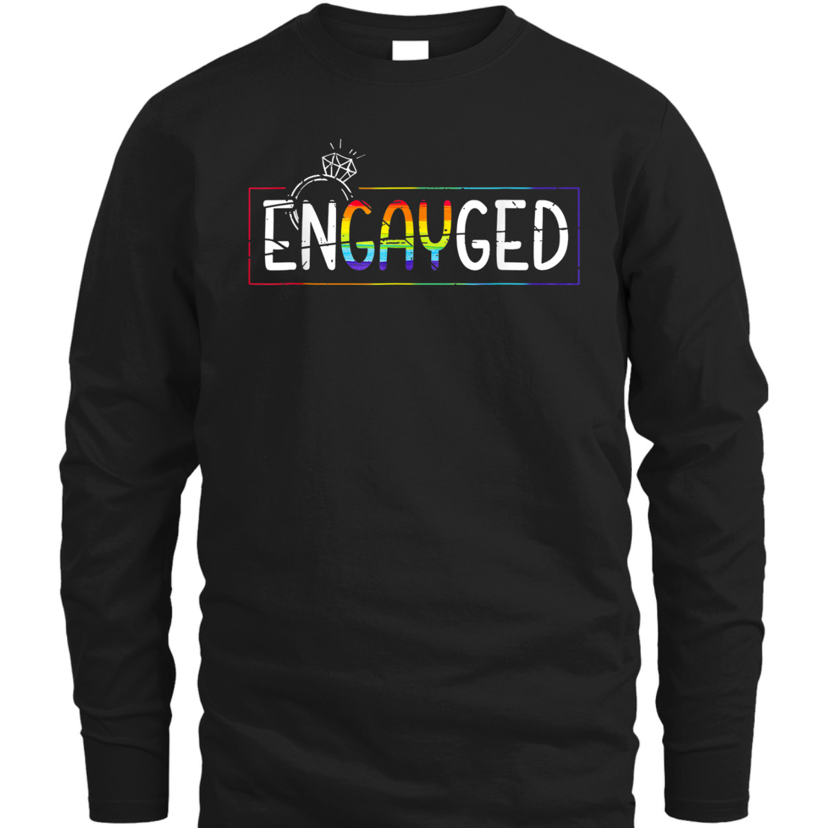 Gay Pride Month Rainbow Flag Equality Engayged LGBT T-Shirt