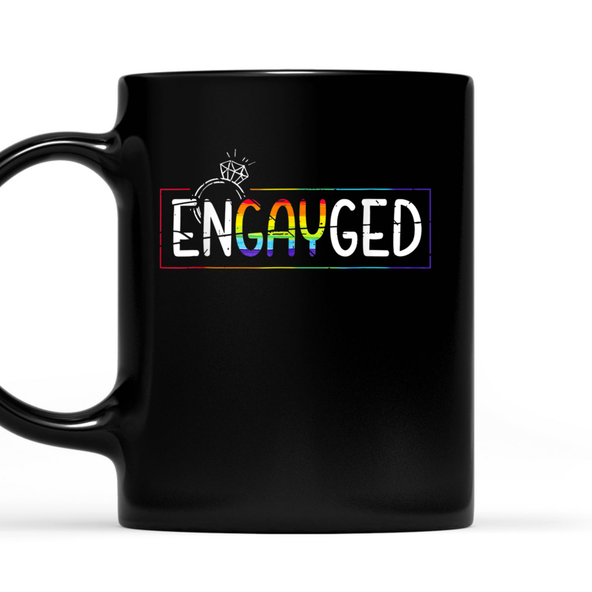 Gay Pride Month Rainbow Flag Equality Engayged LGBT T-Shirt