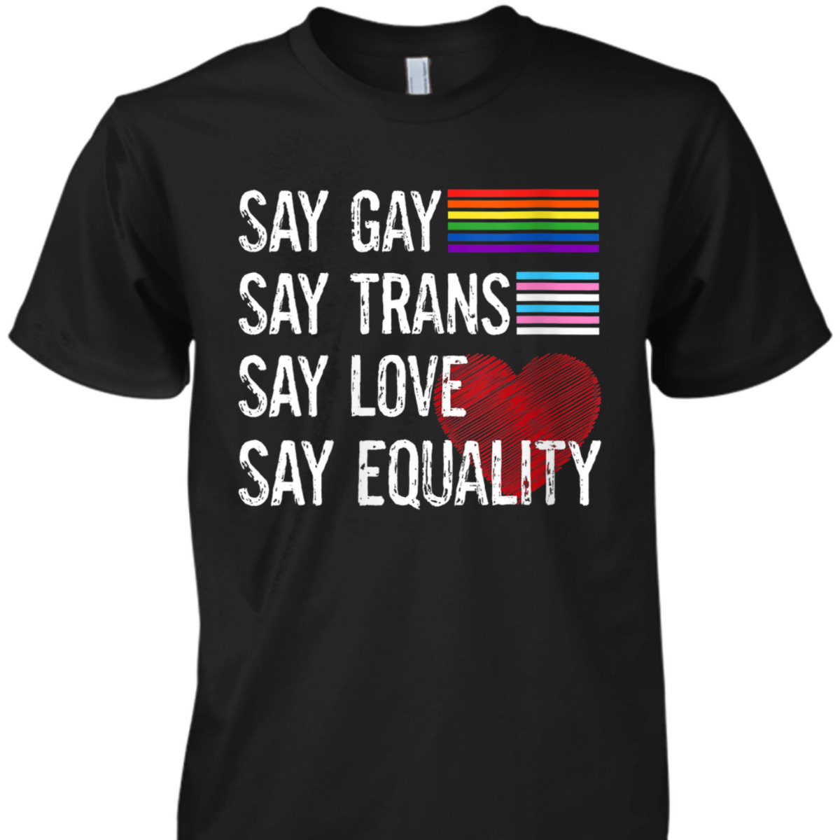 Womens Say Gay Say Trans Say Love Say Equality LGBT Pride LGBT T-Shirt